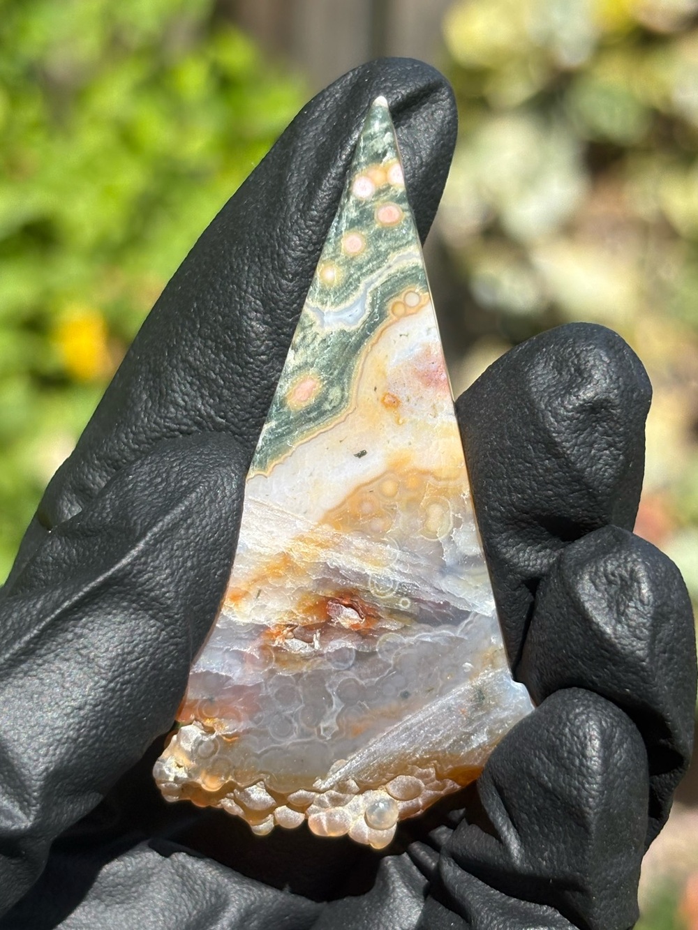 Ocean Jasper Crystal Slab with Botryoidal Inclusion - Polished Sea Jasper